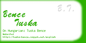 bence tuska business card